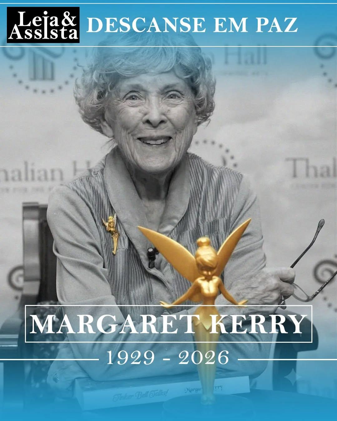 Aos 97 anos, faleceu Margaret Kerry, atriz e bailarina que inspirou os movimentos da personagem Sininho, ou Tinker Bell, de Peter Pan.Desde que serviu de modelo para a animação da fada em "Peter Pan", de 1953, a intérprete teve sua imagem associada para sempre à personagem criada por James Matthew Barrie, que se tornou uma figura representativa da The Walt Disney Company.De acordo com informações da família no Facebook, ela faleceu na última quinta-feira (11) em Wilmington, na Carolina do Norte, após uma batalha contra um câncer de pulmão. No comunicado, os familiares destacaram que ela estava acompanhada dos três filhos, Ellen, Christina e Eric. A homenagem faz referência à famosa canção do universo de Peter Pan: "Em qualquer noite, olhem para o céu e procurem a 'Segunda Estrela à Direita'. Ao observá-la mais atentamente, vocês poderão notar que ela brilha um pouco mais forte em homenagem a Margaret".Descanse em paz, Margaret Kerry.•••#margaretkerry #sininho #tinkerbell #peterpan #descanseempaz