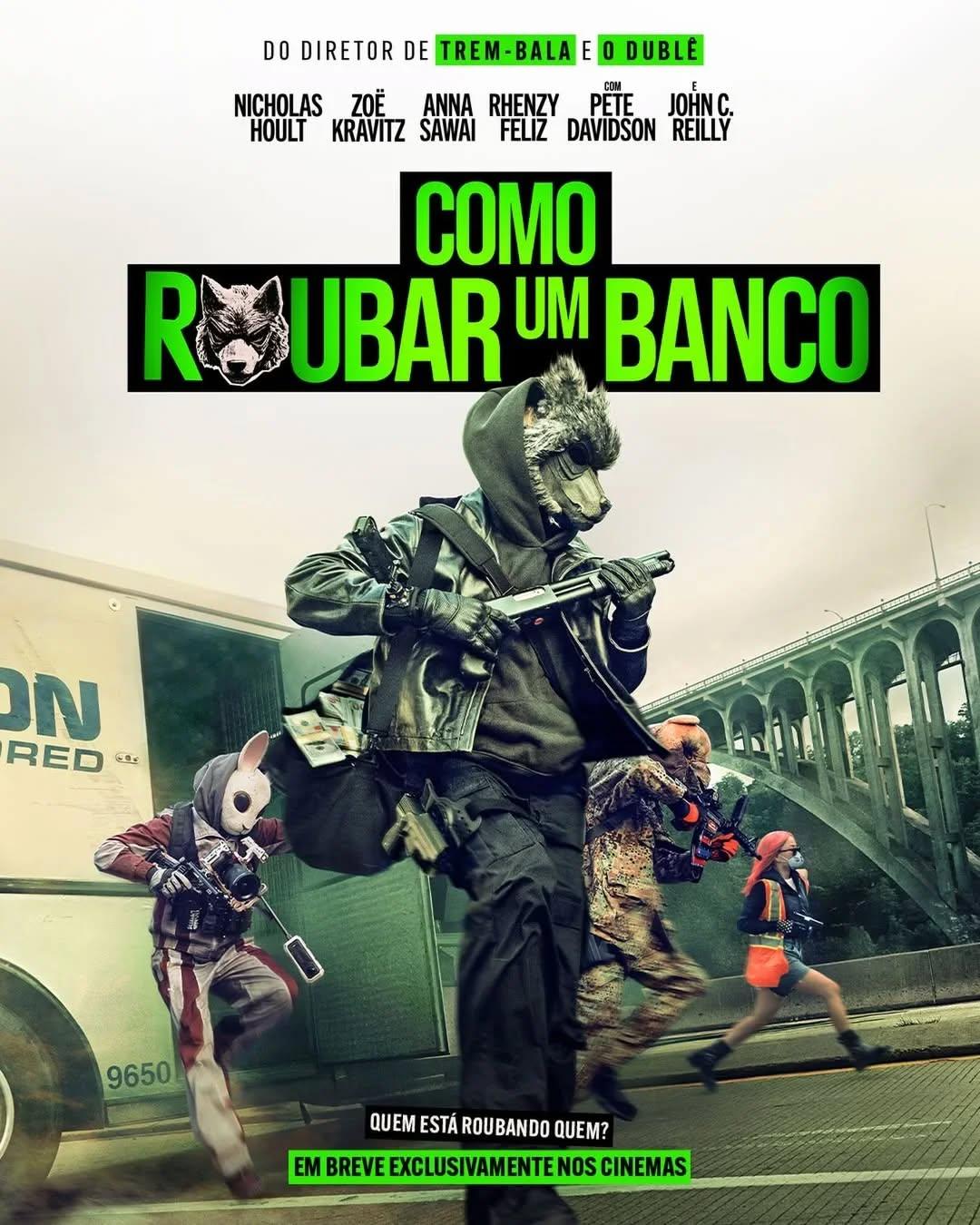 Pôster do filme "Como Roubar um Banco", direção de David Leitch (Trem-Bala e O Dublê) com roteiro de Mark Bianculli.Segundo a sinopse oficial de "Como Roubar um Banco" (How to Rob a Bank), filme de comédia e ação distribuído pela Sony Pictures, acompanha uma quadrilha ousada de assaltantes que utiliza as redes sociais para documentar e transmitir seus crimes em tempo real. Conforme acumulam milhares de seguidores e engajamento viral, eles acabam deixando um rastro digital de pistas. A partir disso, um experiente agente do FBI e um jovem engenheiro de software precisam se aprofundar no submundo digital para rastrear e capturar o grupo antes que o próximo assalto se torne o maior sucesso da internet.O elenco principal conta com a participação de Nicholas Hoult, Zoë Kravitz, Pete Davidson, Rhenzy Feliz, Anna Sawai, John C. Reilly e Christian Slater.Estreia em breve, exclusivamente nos cinemas.•••#comoroubarumbanco #