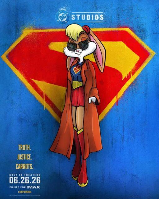 Deixe sua opinião nos comentários sobre esse crossover entre Lola Bunny, do universo Looney Tunes, e o filme da Supergirl, famosa super-heroína das histórias em quadrinhos da DC Comics.Supergirl chega aos cinemas brasileiros no dia 25 de junho.•••#supergirl #millyalcock  #looneytunes #lolabunny #superheroes