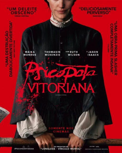 Confira o novo pôster oficial de "Psicopata Vitoriana" (Victorian Psycho), um filme de terror e suspense baseado no romance homônimo lançado em 2025, escrito por Virginia Feito, que também assina o roteiro da adaptação cinematográfica.A trama acompanha Winifred Notty (Maika Monroe), uma governanta na Inglaterra de 1858 que esconde desejos violentos e uma mente perturbada por trás de um sorriso impecável. Enviada à sombria mansão Ensor House para educar e disciplinar as crianças do lar, ela transforma o local em um pesadelo quando os funcionários e moradores começam a desaparecer misteriosamente.Além de Maika Monroe, o elenco conta com Jason Isaacs, Thomasin McKenzie, Ruth Wilson, Evie Templeton, Jacobi Jupe, Amy De Bhrún, Paul Reid, Katherine Moran, Dagmar Döring, Alan Devally, Kate Brady e David Brady.O longa-metragem foi destaque no Festival de Cannes 2026, sendo selecionado para competir na prestigiada mostra competitiva "Un Certain Regard" (Um Certo Olhar).Distribuído no Brasil pela Diamond Films, Psicopata Vitoriana tem estreia prevista para 24 de setembro, exclusivamente nos cinemas.•••#psicopatavitoriana #filmesdeterror #filmesdesuspense #terrorpsicologico #virginiafeito