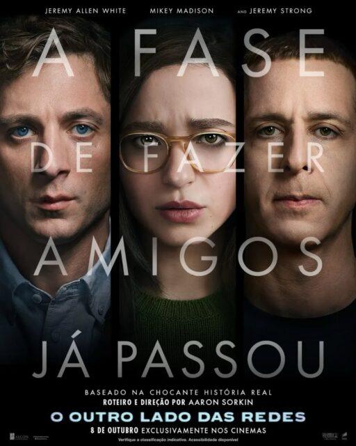 Tudo tem um preço. Inclusive a verdade.O novo pôster do filme "O Outro Lado das Redes" (The Social Reckoning) destaca os personagens Jeff Horwitz (Jeremy Allen White), Frances Haugen (Mikey Madison) e Mark Zuckerberg (Jeremy Strong).O docudrama, que estreia em breve nos cinemas, é considerado uma obra complementar e uma sequência independente do premiado filme "A Rede Social" (The Social Network, 2010).•••#ooutroladodasredes #docudrama #filmesdesuspense #facebook #aaronsorkin