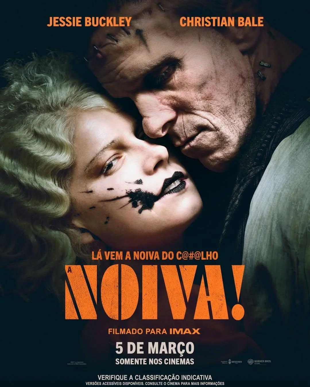 Pôster do filme 'A NOIVA!', direção e roteiro de Maggie Gyllenhaal.A sinopse oficial do longa-metragem "A Noiva!" (The Bride!) revela, na Chicago dos anos 1930, um solitário Frankenstein (Christian Bale) pede ao Dr. Euphronius (Annette Bening) para criar uma companheira, revivendo uma mulher assassinada (Jessie Buckley) que se torna a Noiva, desencadeando um romance selvagem, atenção policial e um movimento social radical.O elenco é estrelado por Jessie Buckley no papel principal e Christian Bale como o monstro Frankenstein, além de Jake Gyllenhaal, Penélope Cruz, Annette Bening, Peter Sarsgaard, Julianne Hough, John Magaro, Jeannie Berlin, Louis Cancelmi e William Hill.Os mortos têm algo a dizer e eles vão revelar durante a estreia nos cinemas, a partir do dia 5 de março. Lembrando que a produção foi filmada inteiramente com câmeras digitais certificadas para IMAX.•••#anoivafilme #maggiegyllenhaal #christianbale #jessiebuckley #frankenstein
