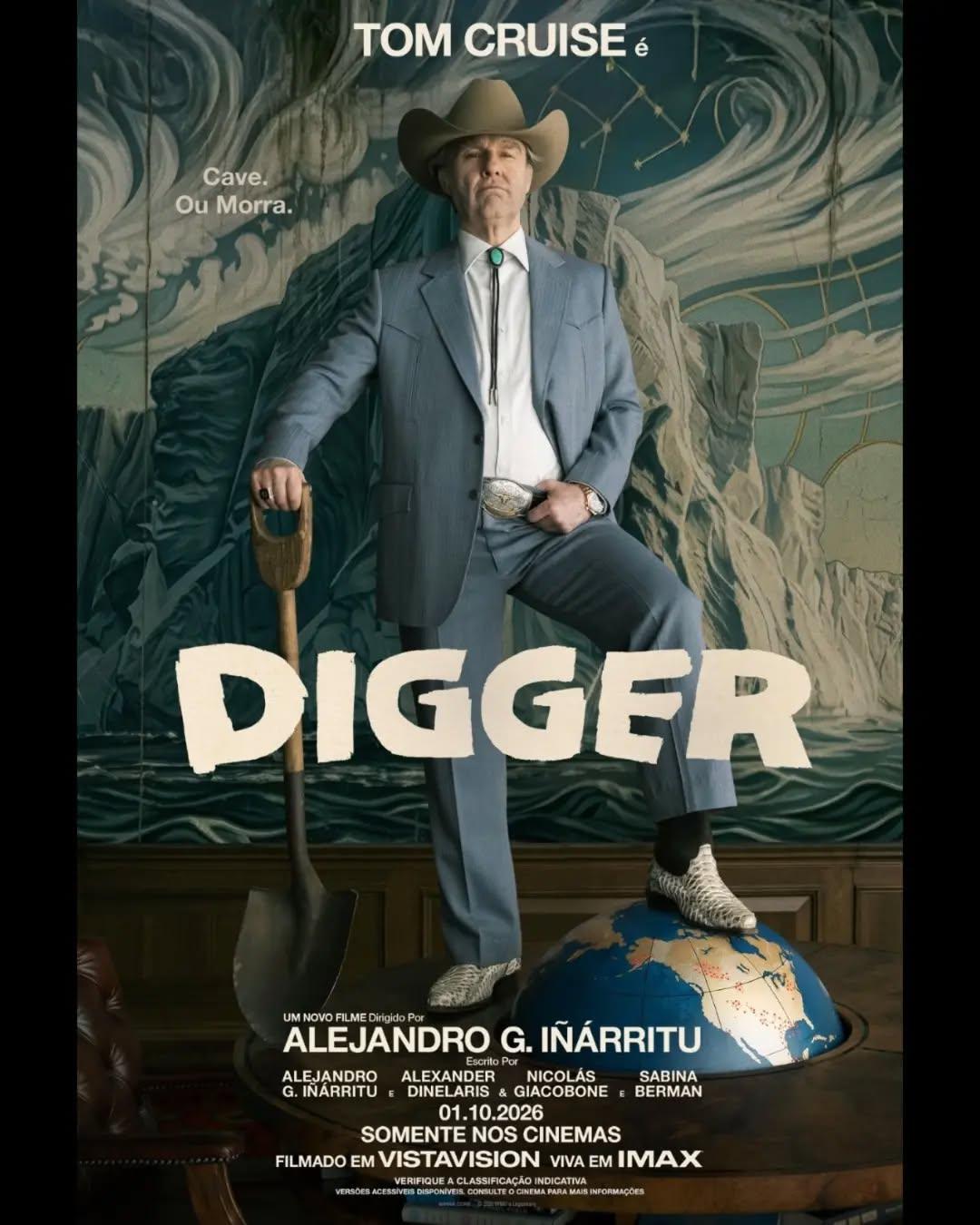 O mais novo pôster oficial de "Digger", dirigido por Alejandro González Iñárritu e estrelado pelo astro Tom Cruise.A estreia nos cinemas do Brasil está marcada para o dia 1º de outubro.•••#diggerfilme #iñarritu #tomcruise #filmesdecomedia #humornegro