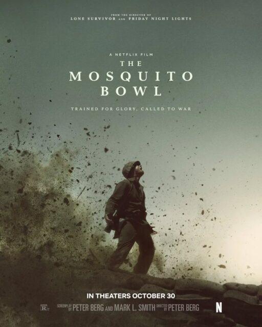 Este é o pôster oficial do filme americano de drama esportivo "The Mosquito Bowl" (ainda sem título brasileiro oficial), baseado no livro "The Mosquito Bowl: A Game of Life and Death in World War II", de autoria do jornalista e escritor Buzz Bissinger.Sinopse: O filme, baseado no livro de Buzz Bissinger, conta a história real de estrelas do futebol americano universitário que se alistam no Corpo de Fuzileiros Navais após o ataque a Pearl Harbor. Na véspera do Natal de 1944, em Guadalcanal, eles organizam e disputam uma partida histórica, apelidada de "Mosquito Bowl", antes de partirem para a violenta Batalha de Okinawa.Peter Berg é o diretor e o roteirista, tendo trabalhado na adaptação do roteiro em parceria com Mark L. Smith. Lembre-se de que o teaser será lançado nesta quarta-feira, dia 9.O elenco conta com Nicholas Galitzine como John McLaughry, Bill Skarsgård, Ray Nicholson, Tom Francis, Brent Comer como George Murphy, Pat McAfee como instrutor de recrutas, Dominic Bogart como Wilkes, Stacy Clausen e Ella Newton como Jane.O filme foi produzido pelas empresas Film 44 e Imagine Entertainment para a Netflix. A estreia de The Mosquito Bowl está prevista para 30 de outubro de 2026 em cinemas selecionados nos Estados Unidos. Seu lançamento global está agendado para 25 de novembro.•••#themosquitobowl #docudrama #peterberg #filmesdeguerra #futebolamericano