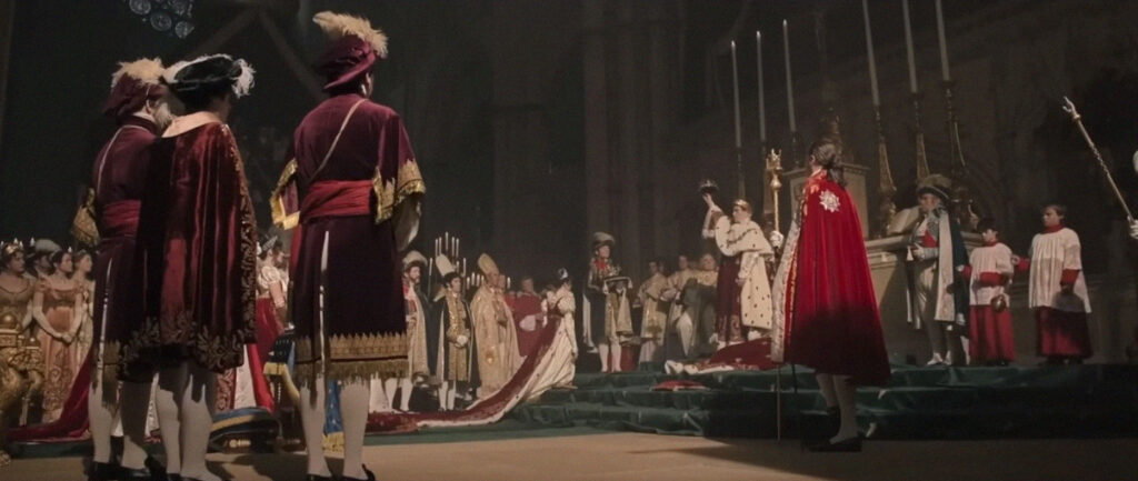 Napoleão Bonaparte coroando a si mesmo como imperador na Catedral de Notre-Dame.