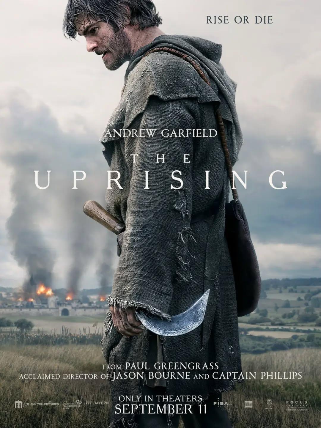 Este é o primeiro pôster de "The Uprising", novo filme do roteirista e diretor Paul Greengrass.Sinopse: a narrativa se passa na Inglaterra do século XIV, devastada pela peste, e acompanha um camponês improvável que, enquanto a guerra se alastra pelo país, reúne um exército do povo para enfrentar o poder do Rei Ricardo II em uma luta por justiça e sobrevivência. A história por trás da produção é baseada na histórica Revolta dos Camponeses de 1381.O elenco estrelado conta com Andrew Garfield, e inclui também Jamie Bell, Stephen Dillane, Tom Hollander, Cosmo Jarvis, Thomasin McKenzie, Jonny Lee Miller, Woody Norman e Katherine Waterston. A Blumhouse Productions em parceria com a Thank You Pictures e a Supernix produzem o longa-metragem de ação. A Focus Features também está presente como produtora e distribuidora oficial do filme nos Estados Unidos.Por enquanto, "The Uprising" tem data de estreia marcada somente para os Estados Unidos, no dia 11 de setembro. No Brasil, a distribuidora ainda não confirmou a data exata do lançamento.•••#theuprising #filmesdeguerra #filmesdeação #paulgreengrass #andrewgarfield