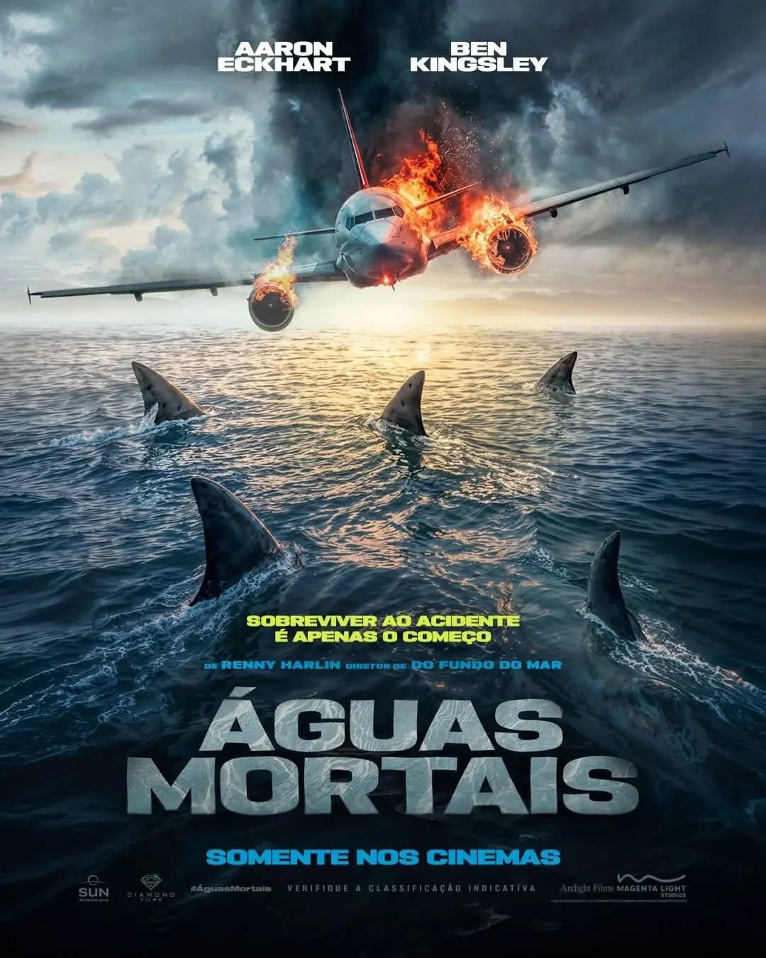 A Diamond Films divulgou o novo pôster oficial do filme "Águas Mortais" (Deep Water), terror de sobrevivência dirigido por Renny Harlin e estrelado por Aaron Eckhart e Ben Kingsley.Durante um voo internacional de Los Angeles para Xangai faz um pouso de emergência no meio do Oceano Pacífico. Para escapar dos destroços do avião que afunda e sobreviver ao frenesi de tubarões famintos, os passageiros precisam superar suas diferenças e trabalhar em equipe.O elenco conta ainda com as participações de Molly Belle Wright, Angus Sampson, Lucy Barrett, Rose Zhao, Lakota Johnson e Elijah Tamati.A escrita do roteiro ficou a cargo de Pete Bridges, Shayne Armstrong e S. P. Krause. O texto também teve contribuições e histórias adicionais de John Kim, Damien Power e Dan Luo.O longa-metragem estreia nos cinemas brasileiros no dia 23 de julho.•••#águasmortais #rennyharlin #aaroneckhart #benkingsley #filmesdeterror