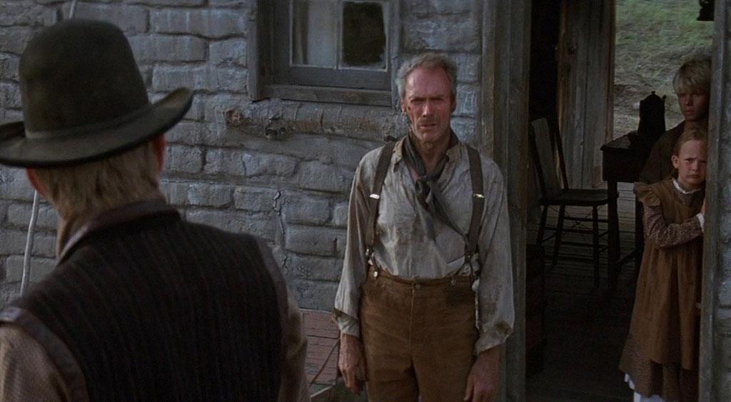 O jovem Schofield Kid se despede de William Munny ao convidá-lo para ser seu parceiro para matar os cowboys.