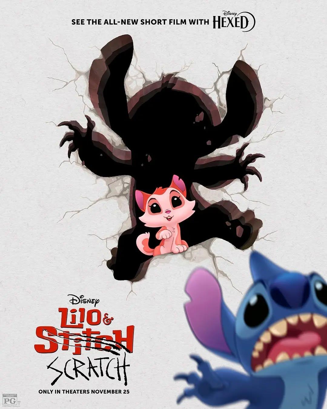 Confira o pôster oficial da animação em curta-metragem "Lilo e Scratch". A Walt Disney Animation Studios anunciou o lançamento de "Lilo e Scratch", curta-metragem animado inédito produzido pela Walt Disney Animation Studios. O anúncio da produção foi feito durante o Festival de Animação de Annecy e servirá como uma sequência da animação clássica de 2002.Sinopse: Lilo adota um novo gatinho de estimação. No entanto, o bichano se revela muito mais perigoso e ameaçador do que parece. A trama acompanha a dupla vivendo grandes apuros quando Scratch decide devorar o peixe de estimação de Lilo.É importante lembrar que o curta-metragem foi anunciado três meses após a Disney confirmar a data de estreia de "Lilo & Stitch 2", prevista para 26 de maio de 2028.A animação será exibida durante as sessões de "Enfeitiçadas: Bem-Vindos a Hexe" (Hexed), nova produção da Disney que chegará aos cinemas do Brasil no dia 26 de novembro.•••#liloescratch #liloestitch #liloestitch2 #curtametragem #disneybr