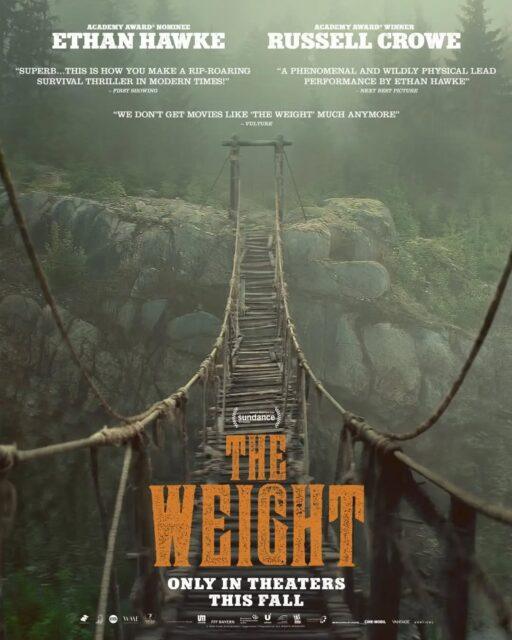 Veja o pôster e algumas imagens do filme "The Weight", estrelado por Ethan Hawke e Russell Hawke.A trama segue Samuel Murphy (Hawke), um viúvo no Oregon dos anos 1930 que foi separado de sua filha para cumprir pena de prisão. O diretor da prisão, Clancy (Hawke), oferece a Samuel e a vários outros prisioneiros a oportunidade de ganhar a liberdade em troca de participar de uma perigosa operação de contrabando de ouro para ele.Desesperado para salvar o que restou de sua família durante o auge da Grande Depressão, o veterano com cicatrizes de batalha Murphy seguirá por 100 milhas de natureza impenetrável em uma perigosa operação de contrabando não só pela sua liberdade, mas também para reencontrar a sua filha.O elenco também conta com Julia Jones, Austin Amelio, Avi Nash, Lucas Lynggaard Tønnesen, Sam Hazeldine, George Burgess, Jeffrey Lee Hallman, Alec Newman, Cameron Brady, Eric Ford, Peter Lewys Preston, Neil McGarry, Dylan Page e Ben Plunkett-Reynolds.O longa-metragem é baseado em um roteiro original de Shelby Gaines, Matthew Chapman e Matthew Booi, a partir de uma história original de Booi e Leo Scherman. Padraic McKinley assume a cadeira de diretor.A produção tem previsão de estrear nos cinemas norte-americanos em 18 de setembro. No entanto, ainda não há uma data de lançamento oficial confirmada para os cinemas brasileiros.•••#theweight #ethanhawke #russellhawke #padraicmckinley #filmesepicos