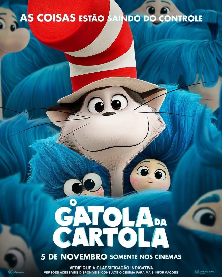 Novo pôster oficial da animação "O Gatola da Cartola" é uma adaptação de uma das mais conhecidas obras do Dr. Seuss.Sinopse: a animação acompanha um felino caótico e mágico que tem a missão de alegrar Gabby e Sebastian. Os dois irmãos estão com dificuldades para se adaptar à nova cidade para onde se mudaram. Para o Gatola, essa pode ser sua última chance de provar seu valor, correndo o risco de perder sua cartola mágica.Alessandro Carloni e Erica Rivinoja são os roteiristas e diretores. O elenco conta com Bill Hader, Quinta Brunson, Tiao Matinez, Bowen Yang, America Ferrera, Xochitl Gomez, Matt Berry e Paula Pell.A animação dos gêneros fantasia e comédia é uma produção da Warner Bros. Pictures Animation e Dr Seuss. Enterprises, e distribuído pela Warner Bros. Pictures.A estreia nos cinemas está marcada para o dia 5 de novembro.•••#ogatoladacartola #drseuss #filmesdefantasia #filmesdecomedia #animação
