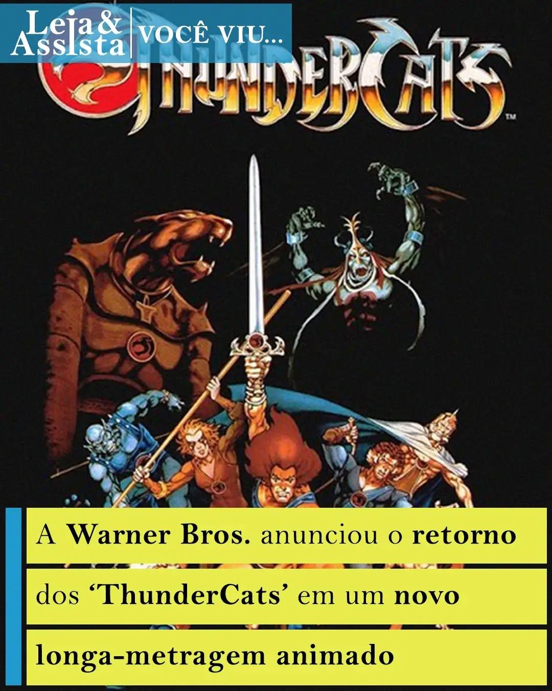 A Warner Bros. Animation anunciou, em seu painel no Festival de Annecy, o novo filme da franquia ThunderCats, famosa série de animação dos anos 1980 que conta a história de um grupo de alienígenas humanóides com características de grandes felinos, originários de Thundera — um próspero e pacífico planeta natal dos Thunderianos (gatos humanóides) localizado em um sistema estelar distante.Tobin "Ted" Wolf foi o escritor responsável pela criação da série animada ThunderCats. Leonard Starr foi o responsável pelo desenvolvimento da história e dos roteiros. A clássica animação oitentista foi produzida em 1985 pela empresa americana Rankin/Bass Productions em parceria com o estúdio japonês Pacific Animation Corporation.Até o momento, não foram divulgadas informações sobre a estreia, a trama ou a equipe envolvida no novo longa-metragem animado de "ThunderCats".•••#thundercats #filmesdeanimação #desenhoanimado #warnerbrosbrasil #desenhosanos80