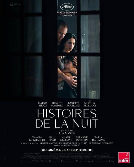 Pôster do filme "Histoires de la nuit" (The Birthday Party), dirigido por Léa Mysius com roteiro adaptado por Mysius do livro de Laurent Mauvignier.O elenco é estrelado por Hafsia Herzi, Benoît Magimel, Bastien Bouillon, Monica Bellucci, Tawba El Gharchi e Paul Hamy.Sua estreia mundial aconteceu na competição principal do Festival de Cannes de 2026, em 22 de maio, quando recebeu uma indicação à Palma de Ouro. O lançamento nos cinemas franceses está programado para 16 de setembro. Ainda não há data de lançamento para os cinemas brasileiros.•••#filmesdesuspense #laurentmauvignier #monicabellucci #hafsiaherzi #bastienbouillon