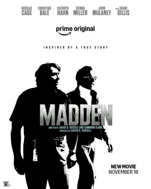 O Prime Video divulgou o novo pôster de "Madden: O Homem e o Jogo", filme biográfico que narra a vida de John Madden, lendário técnico de futebol americano, comentarista esportivo e figura por trás da famosa franquia de videogames Madden NFL.No elenco principal, estão Nicolas Cage, como o lendário treinador do Oakland Raiders e icônico comentarista de futebol americano, John Madden; Christian Bale, como Al Davis, proprietário da equipe dos Raiders e grande amigo de Madden; Kathryn Hahn, como Virginia Madden, esposa de John Madden; John Mulaney, como Trip Hawkins, fundador da Electronic Arts (EA), que idealizou a franquia de jogos eletrônicos com o treinador; Sienna Miller, como Carol Davis, esposa de Al Davis; e Shane Gillis, como um personagem próximo à família Madden.A direção e o roteiro principal da cinebiografia são assinados por David O. Russell, que coescreveu o texto a partir de uma versão anterior desenvolvida por Cambron Clark. Falta apenas um mês para a estreia do filme "Madden: O Homem e o Jogo" no Prime Video. Reserve o dia 18 de novembro de 2026 em sua agenda.•••#madden #filmesdecomedia #esportes #davidorussell #nicolascage