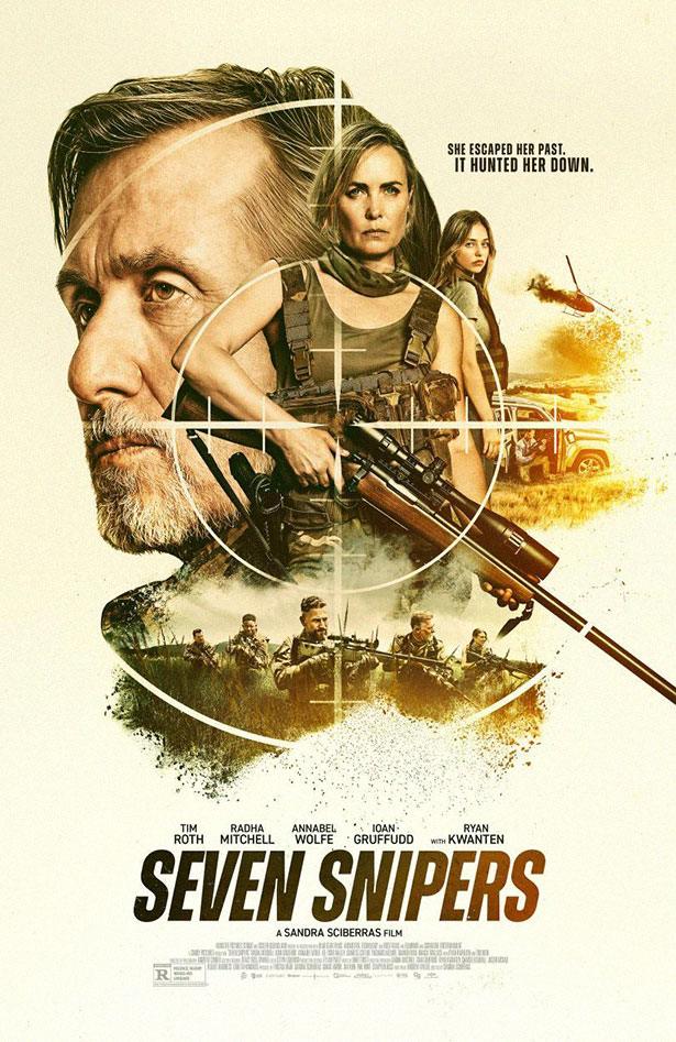 Pôster do filme "Sete Atiradores" (Seven Snipers, 2026).