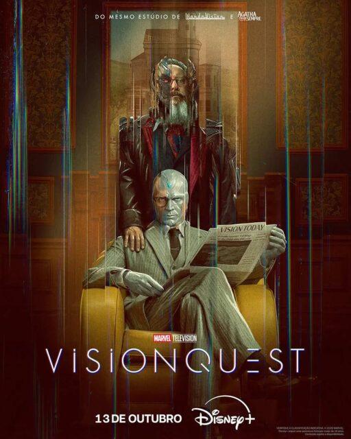 Pôster oficial da série "Vision Quest", produzida pela Marvel Studios e dedicada ao Visão.O personagem-título é interpretado por Paul Bettany, que retorna após "WandaVision", enquanto seu antagonista, o supervilão robô Ultron, é interpretado por James Spader.A estreia está agendada para o dia 14 de outubro, no Disney+ como parte da Fase Seis do Universo Cinematográfico Marvel. •••#visionquest #paulbettany #seriesmarvel #disneyplus #jamesspader